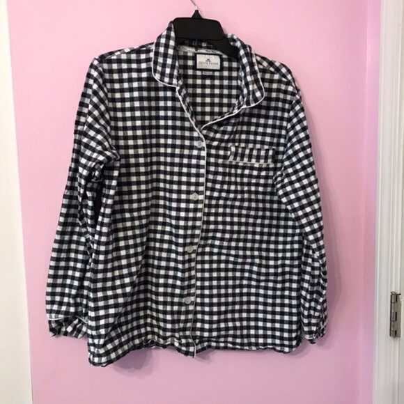 Petite Plume Women’s Cotton Gingham plaid Flannel Pajama Set size large - Picture 6 of 10